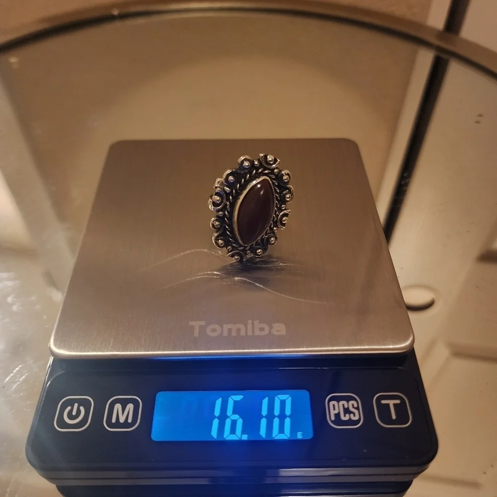 Carnelian Sterling Silver 925 Ring Size 7.5